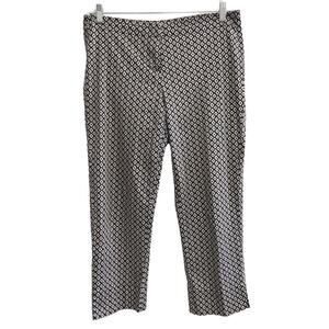 Cabi Pants Womens 8 Black White Geometric Diamond Print Style #877